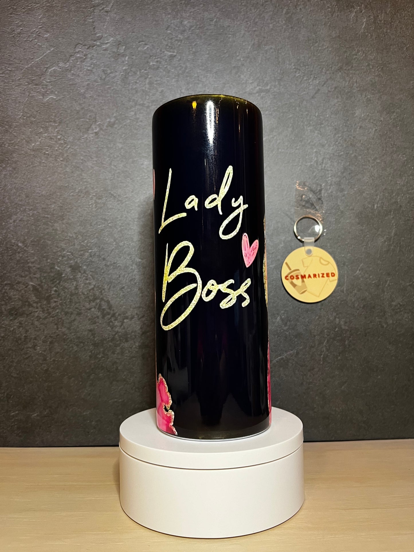 20oz Lady Boss Stainless Steel Tumbler w/ Lid & Metal Straw