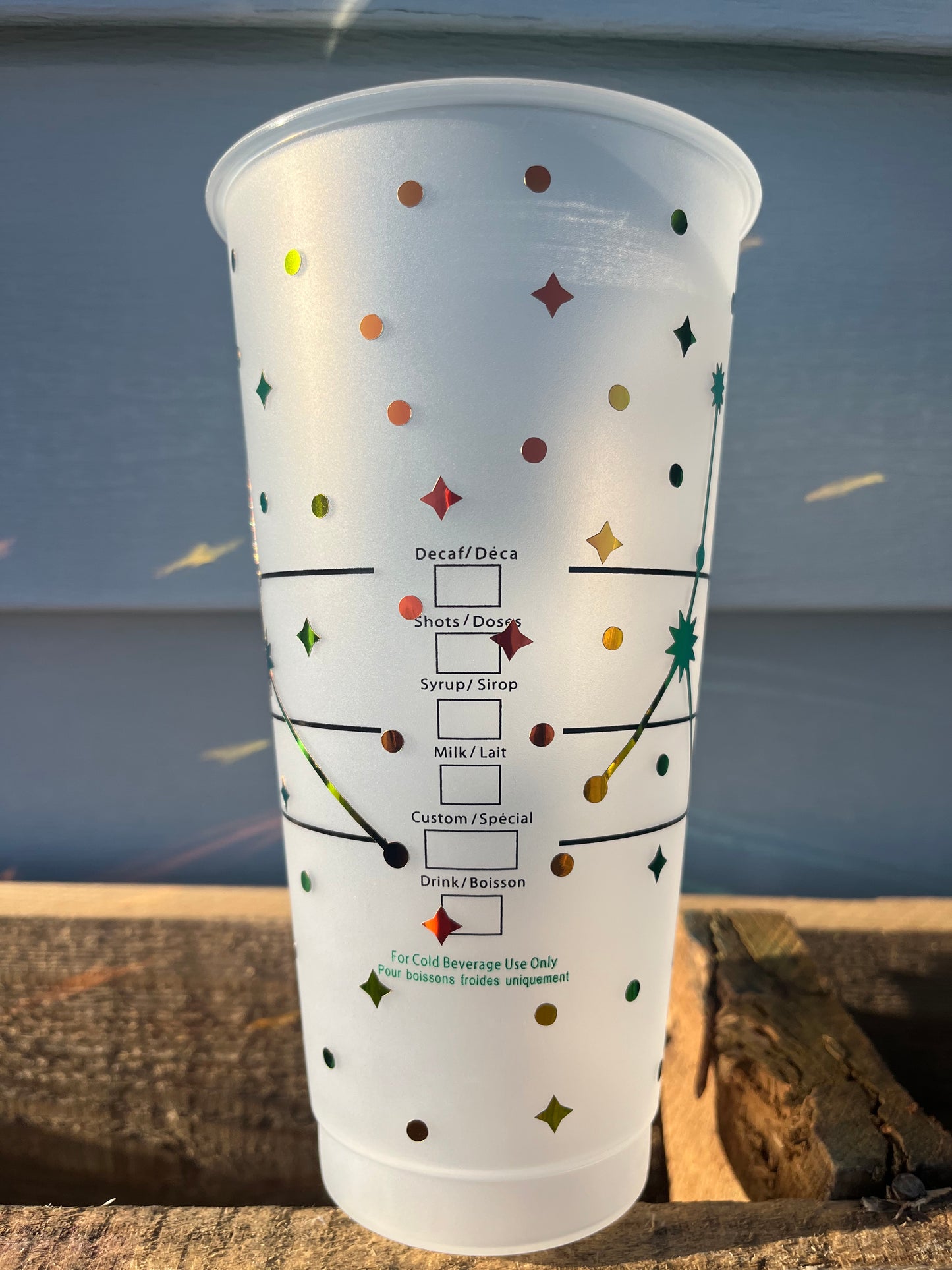 24oz Cold Cup CANCER Zodiac Sign Design w/ Lid and Reusable Plastic Straw