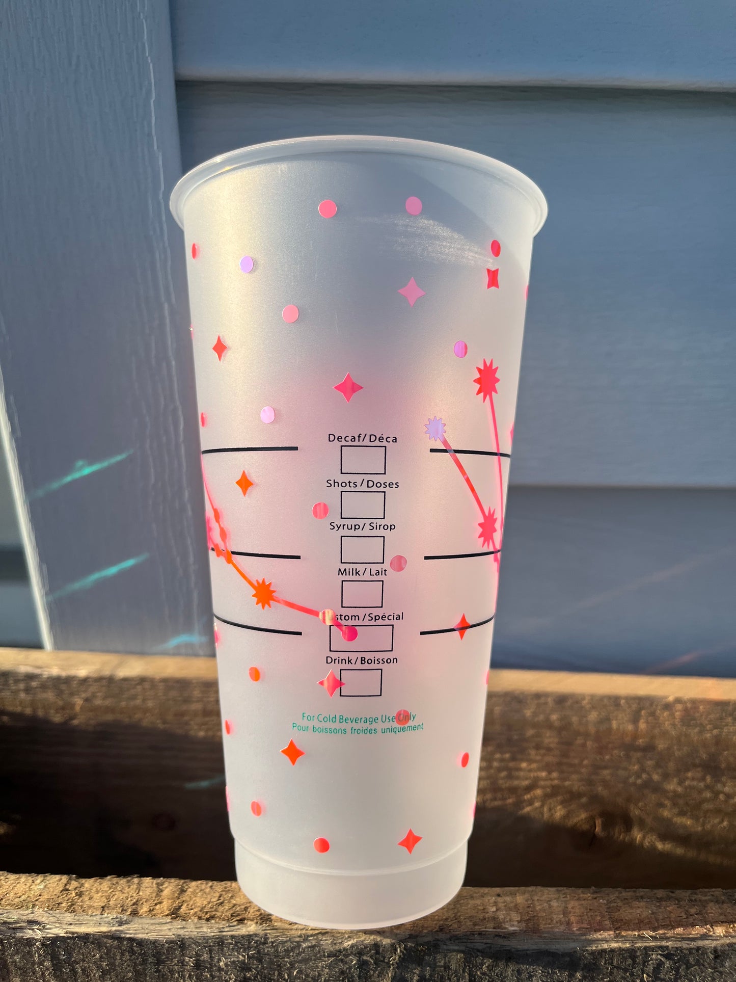 24oz Cold Cup TAURUS Zodiac Sign Design w/ Lid and Reusable Plastic Straw