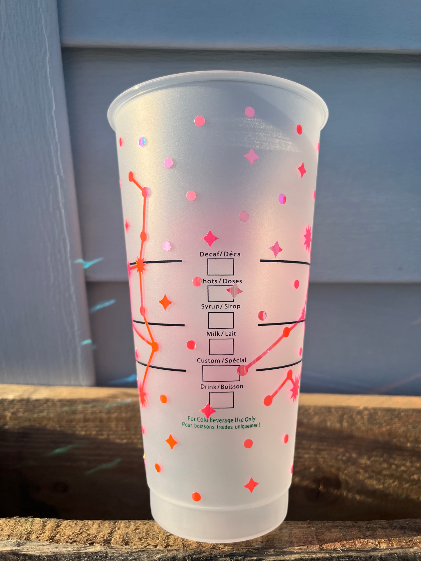 24oz Cold Cup VIRGO Zodiac Sign Design w/ Lid and Reusable Plastic Straw