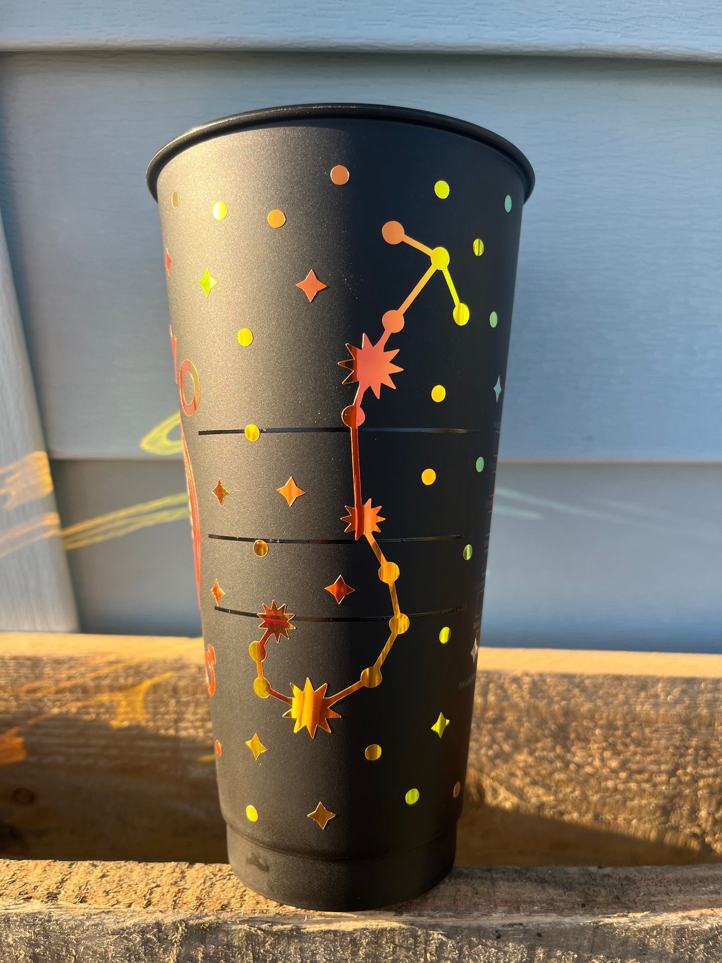 24oz Black Cold Cup SCORPIO Zodiac Sign Design w/ Lid and Reusable Plastic Straw