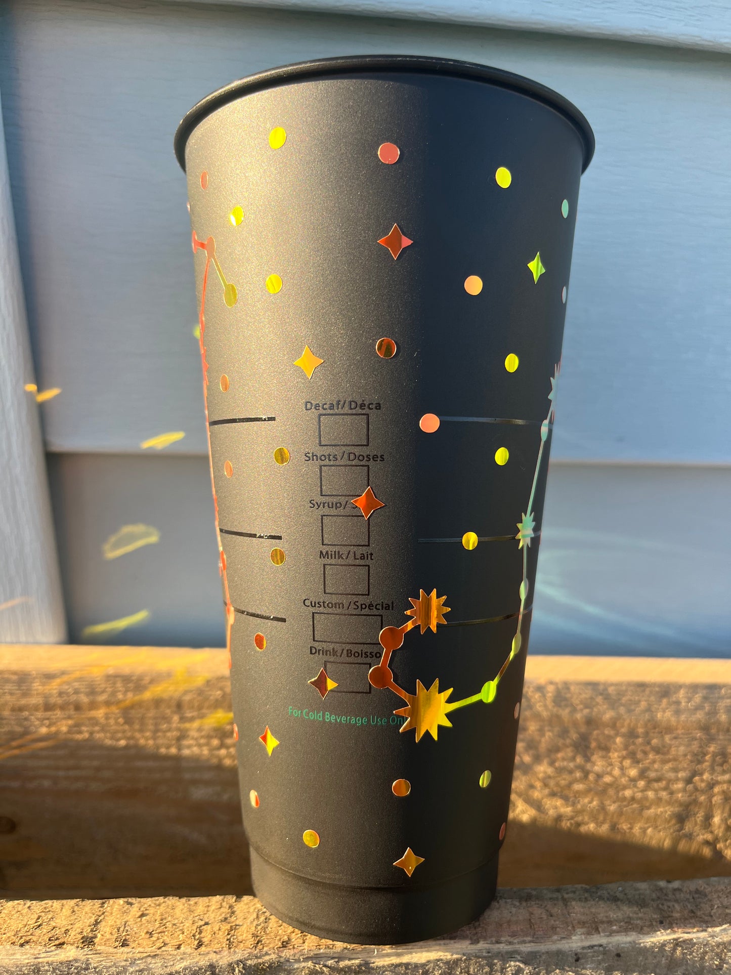 24oz Black Cold Cup SCORPIO Zodiac Sign Design w/ Lid and Reusable Plastic Straw