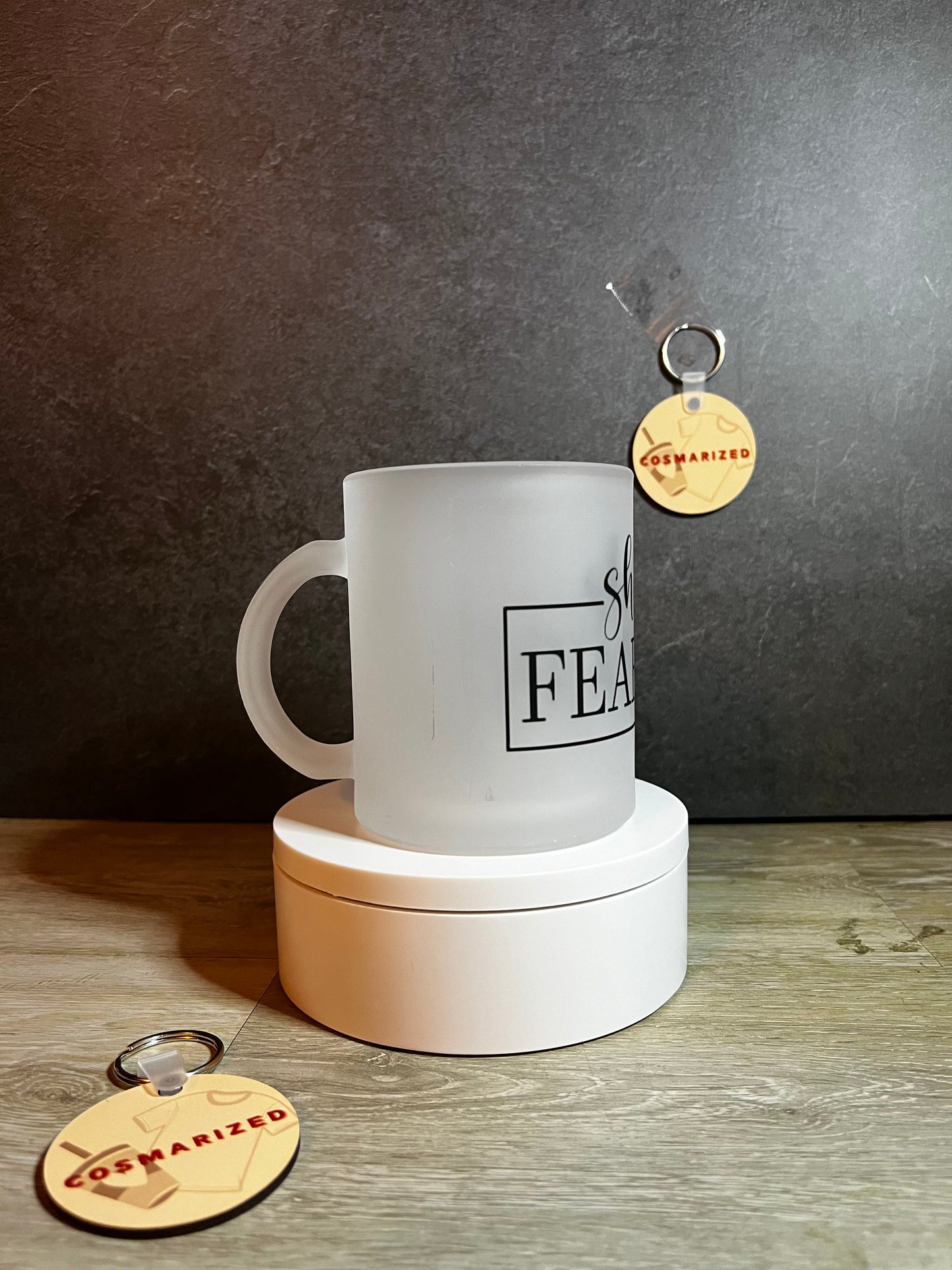 11oz Frosted Glass Mug “She is Fearless”